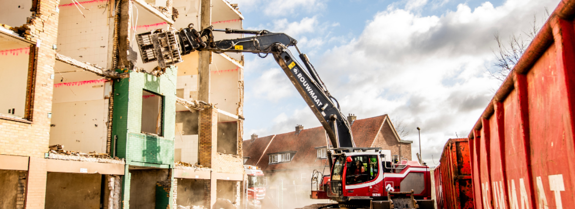 rouwmaat sloop europalaan winterswijk project betonpuin recycling kraan kraanmachinist machinist pieter