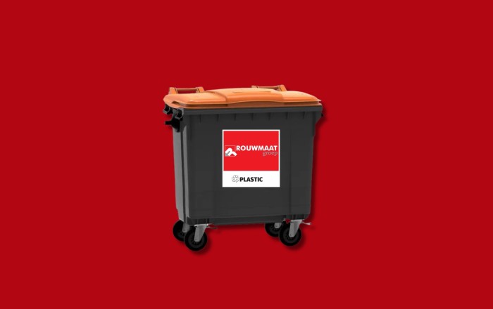660-1100-liter-rolcontainer-grijs-oranje-deksel-plastic-metaal-pmd-bpm-afval-rouwmaat-huren