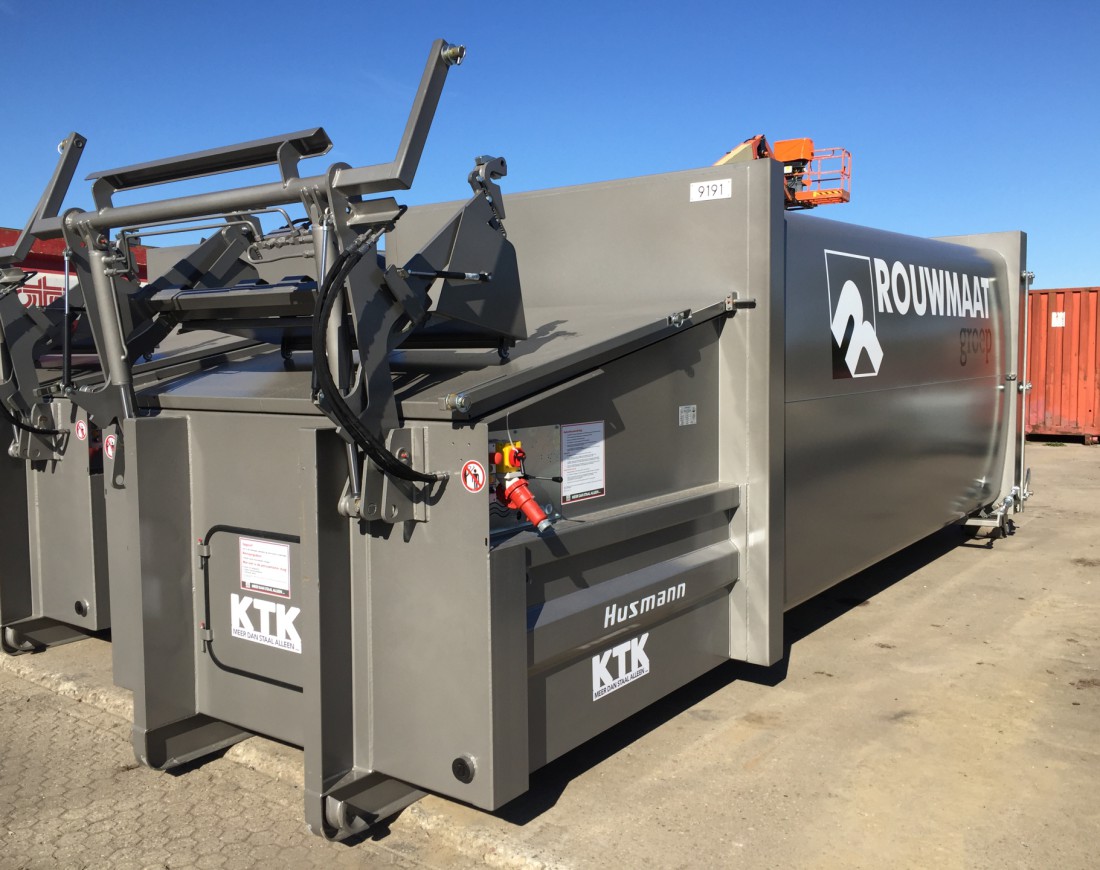 Afval perscontainer gepersonaliseerd KTK