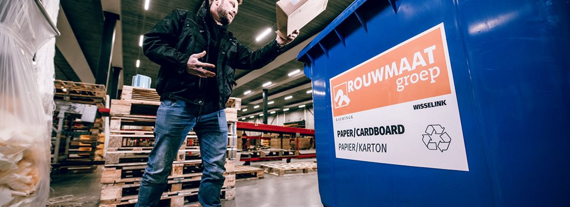 afval papier gepersonaliseerde sticker container kaemingk rouwmaat