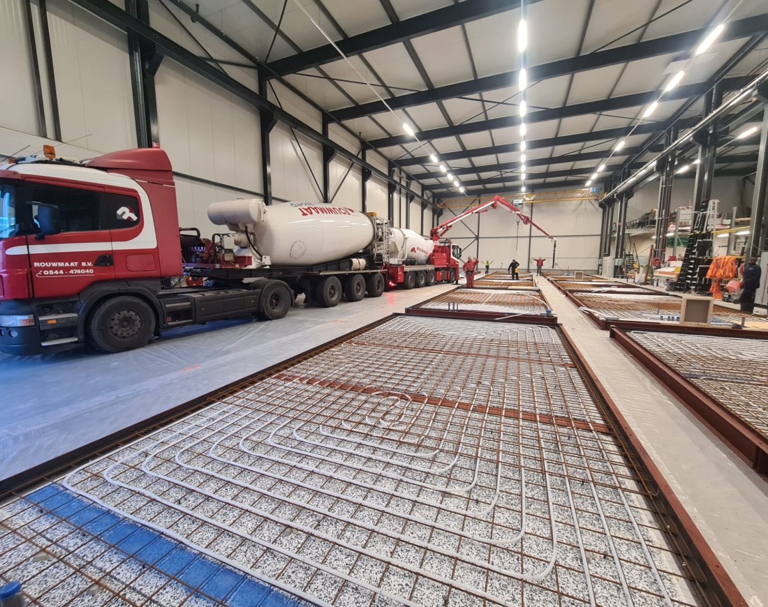stort beton giekpomp rouwmaat