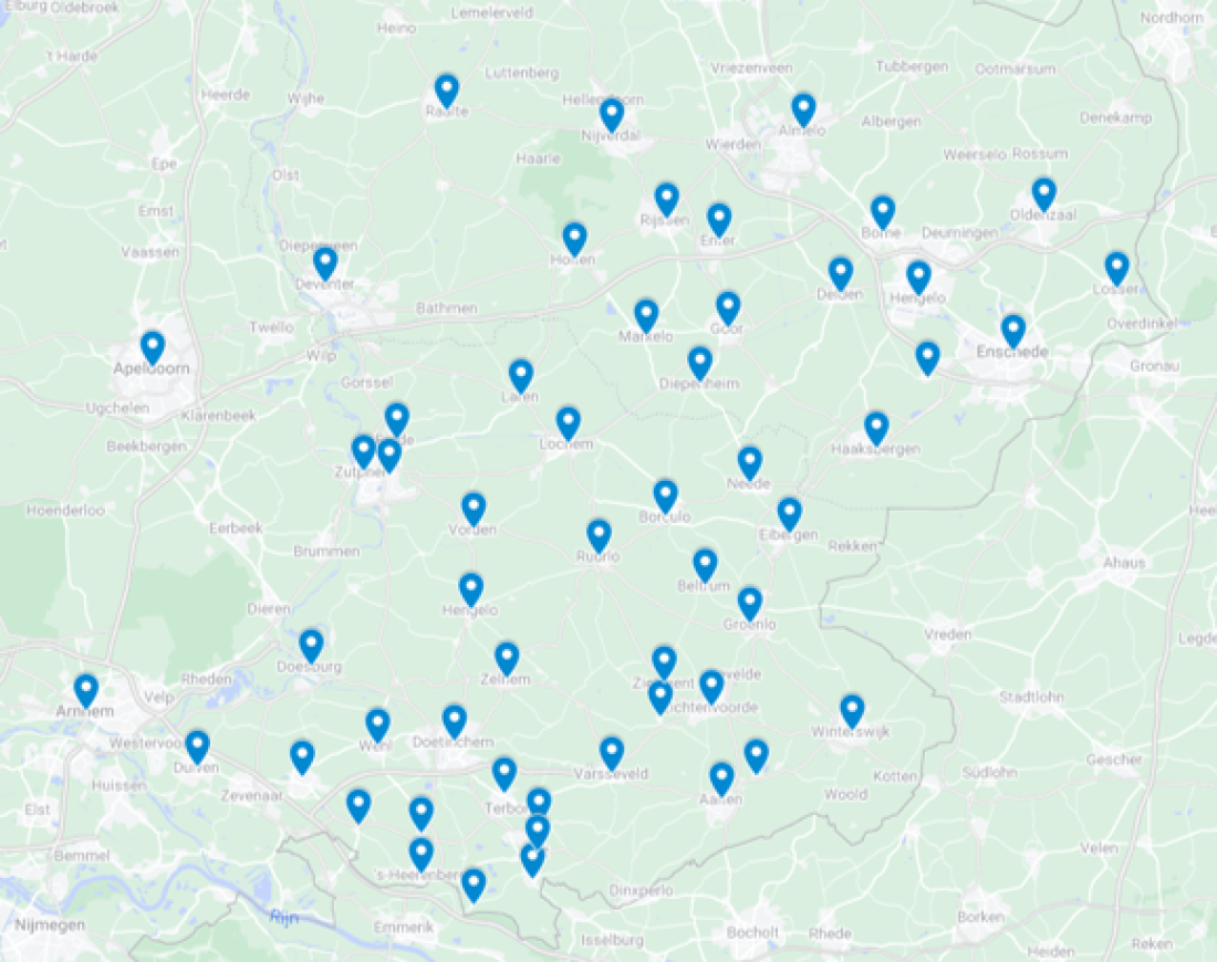 kaart locaties isolatiebeton rouwmaat
