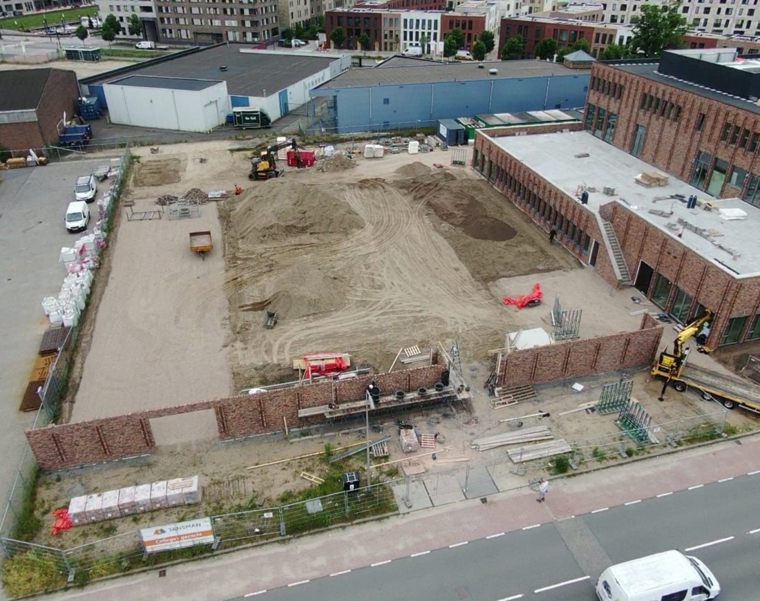 project nieuwbouw Kompaan College gww graver kraan Rouwmaat Zutphen