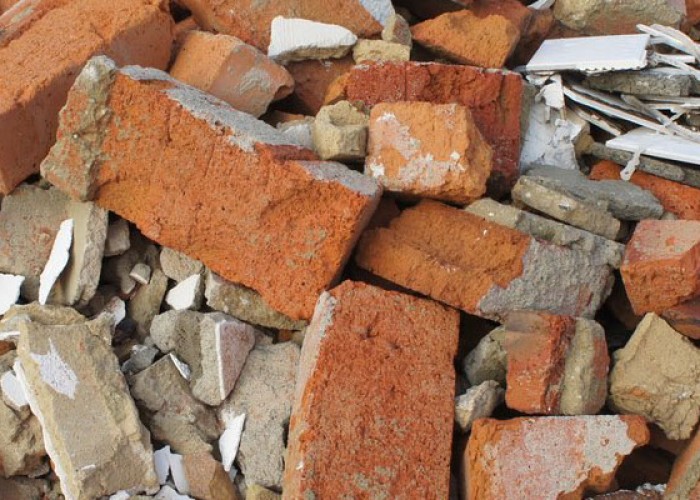 schoon gemengd puin container rouwmaat afval